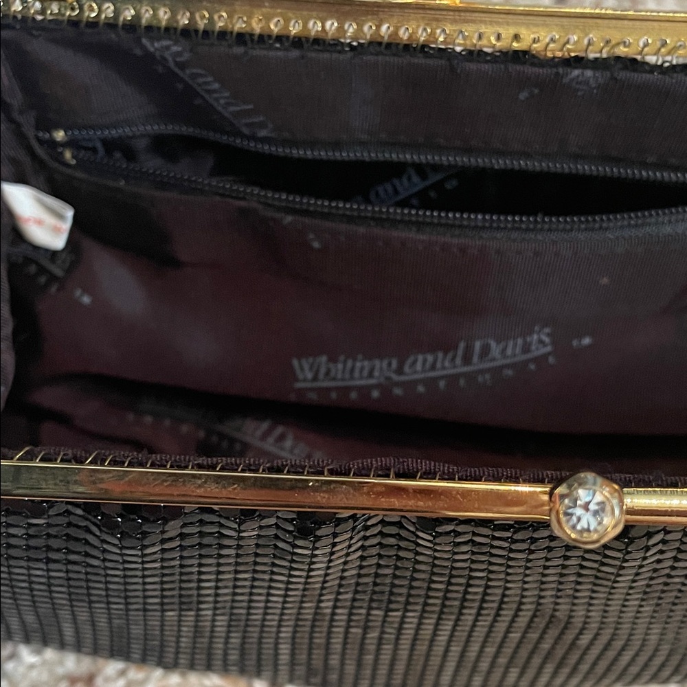Elegant Black Evening Clutch whiting and Davis with matching coin purse - Picture 5 of 7